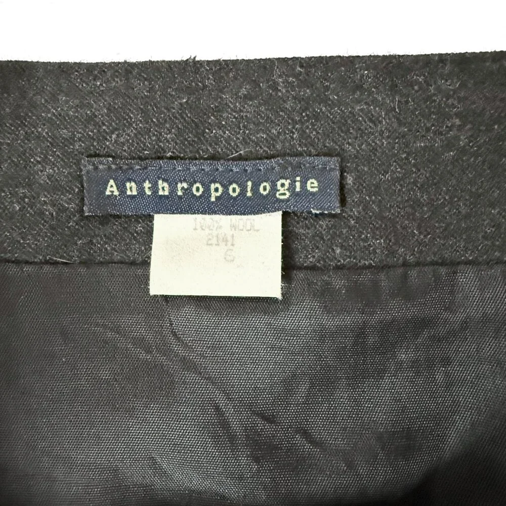 Anthropologie Double Ruffled Wool Skirt